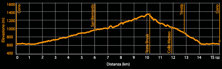 Profilo altimetrico - Itinerario bk.07